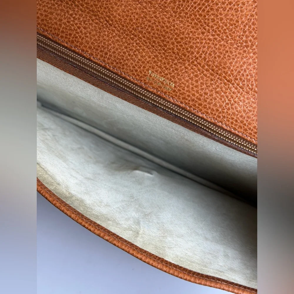Vintage Tiffany & Co. Brown Leather Briefcase Dial Lock